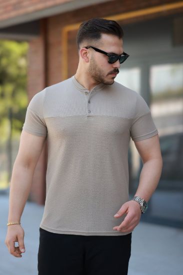 Erkek Hakim Yakalı Kısa Kollu Pamuklu T-shirt resmi
